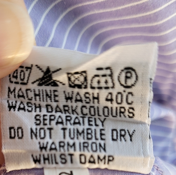 Boden Mens Purple Striped Button Down Cotton Shirt Medium - Picture 5 of 8